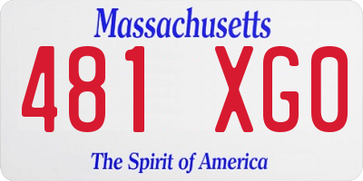 MA license plate 481XG0