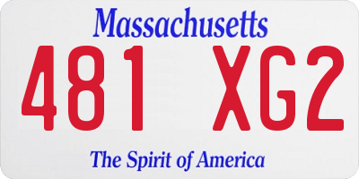 MA license plate 481XG2