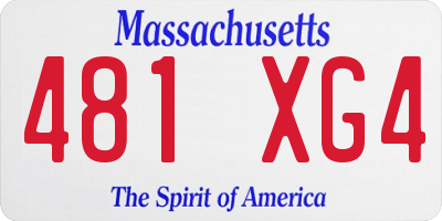 MA license plate 481XG4