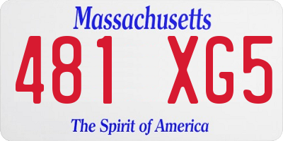 MA license plate 481XG5