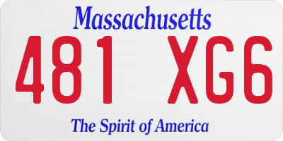 MA license plate 481XG6