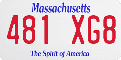 MA license plate 481XG8