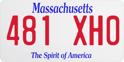 MA license plate 481XH0