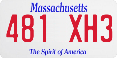 MA license plate 481XH3