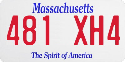 MA license plate 481XH4