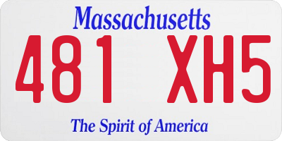 MA license plate 481XH5