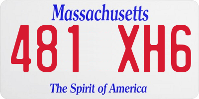 MA license plate 481XH6