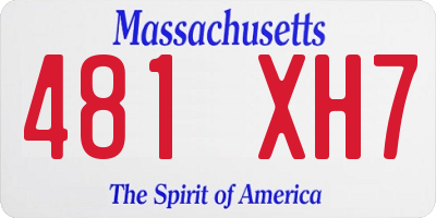 MA license plate 481XH7