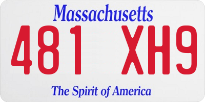 MA license plate 481XH9