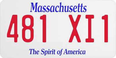 MA license plate 481XI1