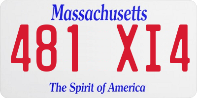 MA license plate 481XI4