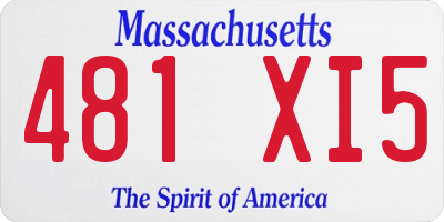 MA license plate 481XI5