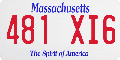MA license plate 481XI6
