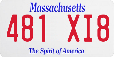 MA license plate 481XI8