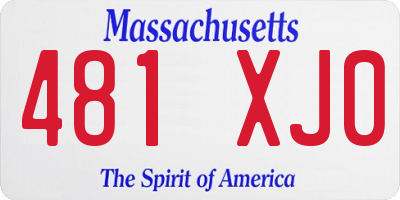 MA license plate 481XJ0
