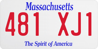 MA license plate 481XJ1