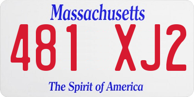 MA license plate 481XJ2