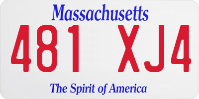 MA license plate 481XJ4