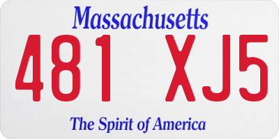 MA license plate 481XJ5