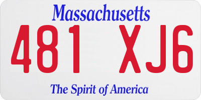 MA license plate 481XJ6