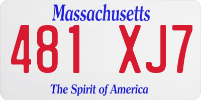 MA license plate 481XJ7