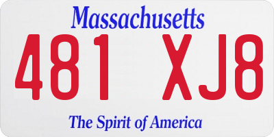 MA license plate 481XJ8