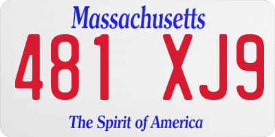 MA license plate 481XJ9