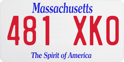 MA license plate 481XK0