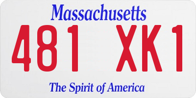 MA license plate 481XK1
