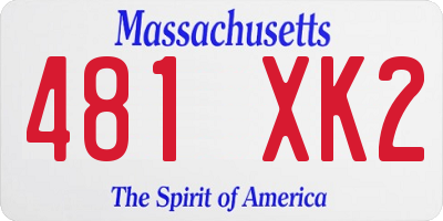 MA license plate 481XK2