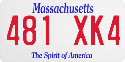 MA license plate 481XK4