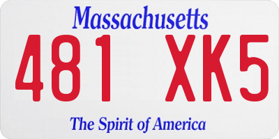 MA license plate 481XK5