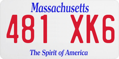 MA license plate 481XK6
