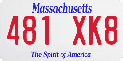 MA license plate 481XK8