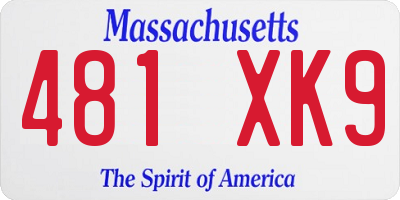 MA license plate 481XK9