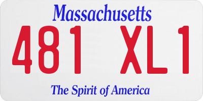 MA license plate 481XL1