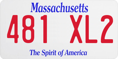 MA license plate 481XL2