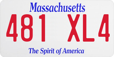 MA license plate 481XL4