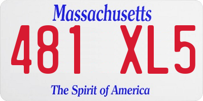 MA license plate 481XL5