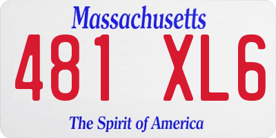 MA license plate 481XL6