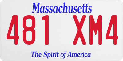 MA license plate 481XM4