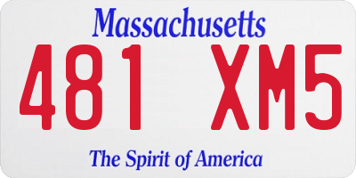 MA license plate 481XM5