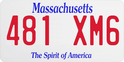 MA license plate 481XM6
