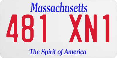 MA license plate 481XN1