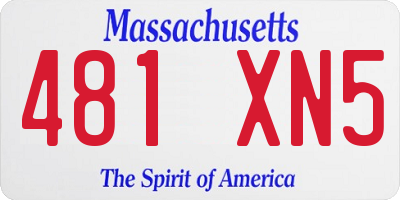 MA license plate 481XN5