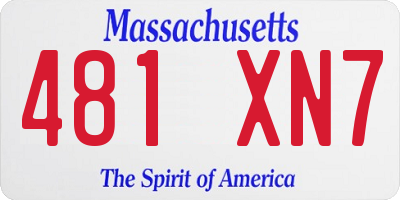 MA license plate 481XN7