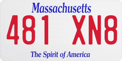 MA license plate 481XN8