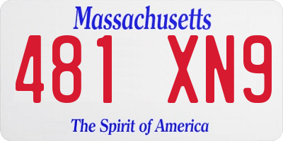 MA license plate 481XN9