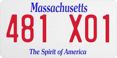 MA license plate 481XO1