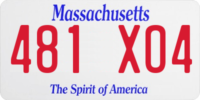 MA license plate 481XO4